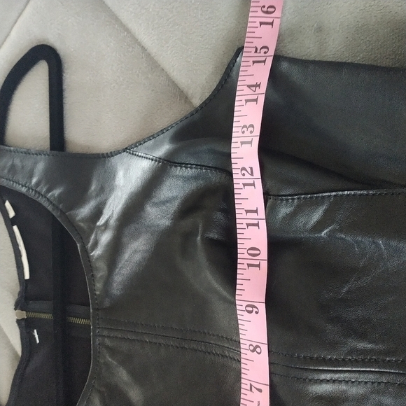 Nordstrom Halogen Black Leather Peplum Top XS - Picture 7 of 11